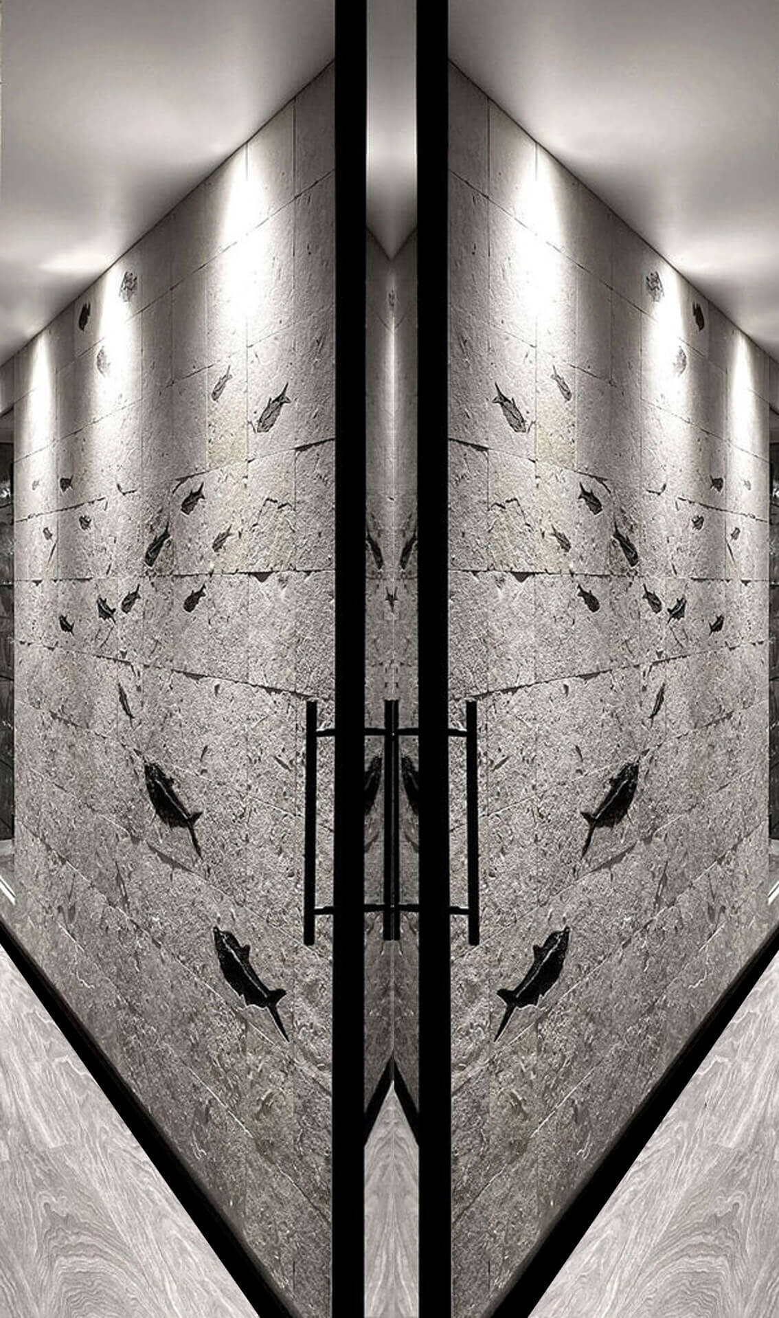 Scientifically significantly fossil fish tiled wall series for luxury wall spaces