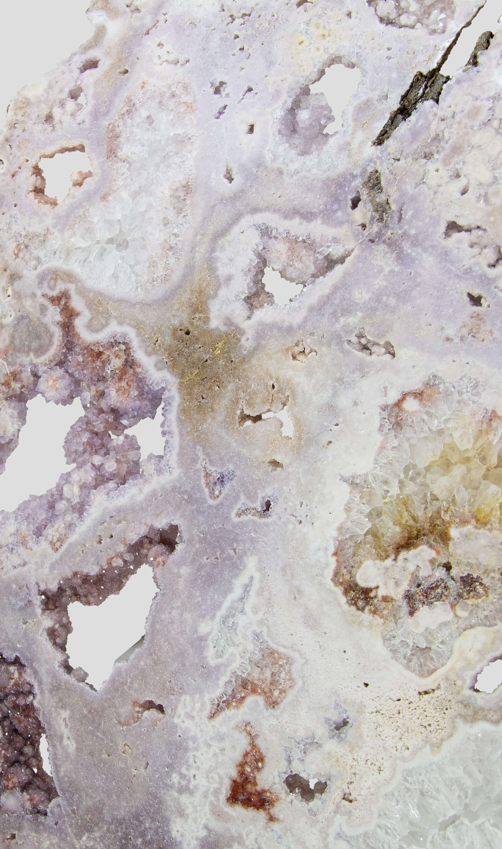 Amethyst Lavender Very Large Slab Wall Feature 990mm close up displaying the clusters of amethyst