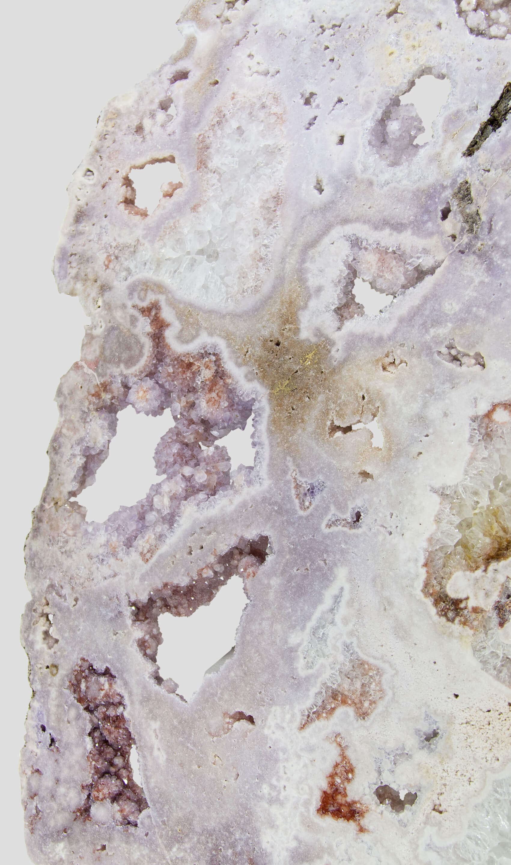 Geode like cavities within the Amethyst Lavender Very Large Slab Wall Feature 990mm side angle view