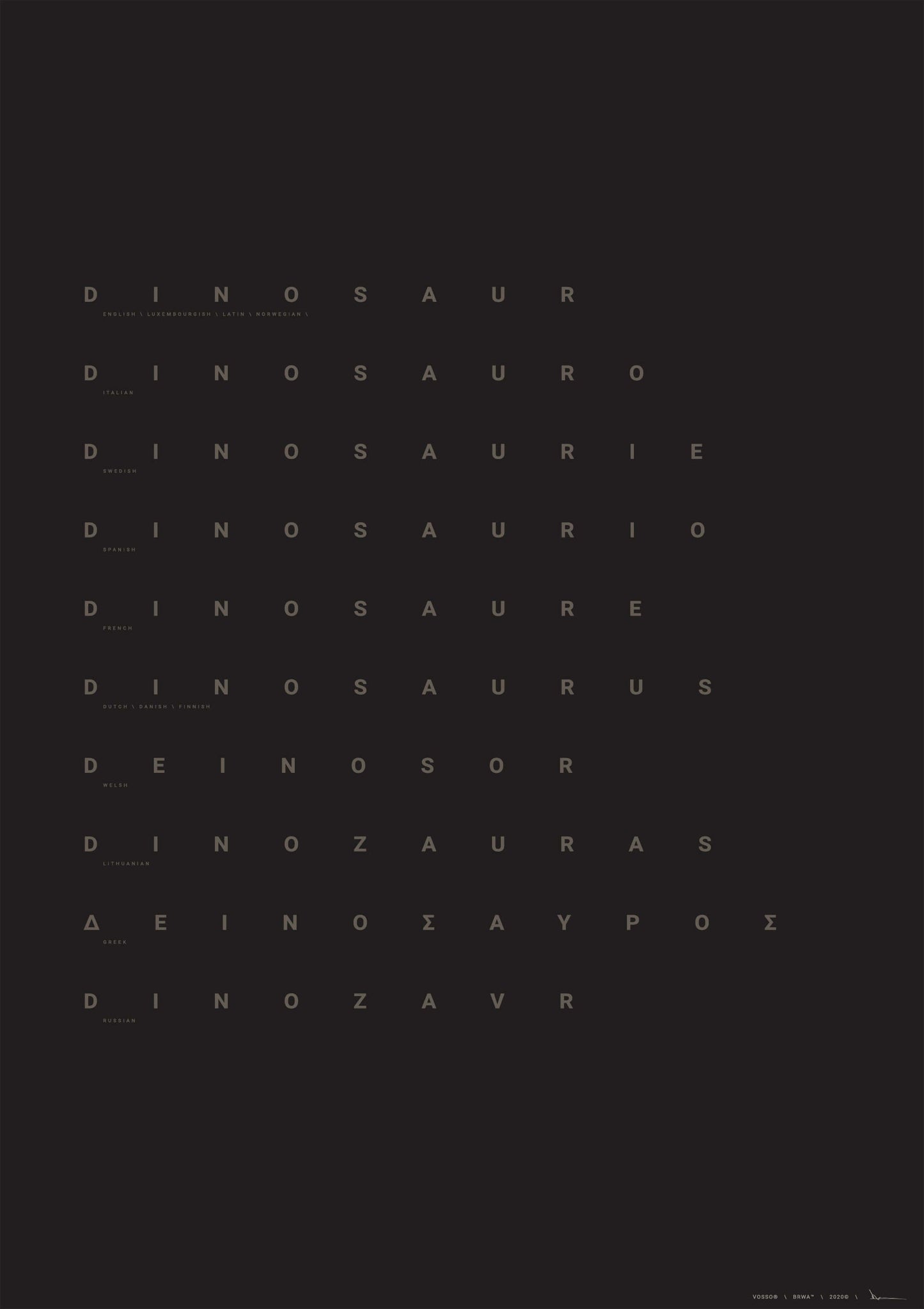 Print: Typography: Dinosaur Languages [BRWA©]