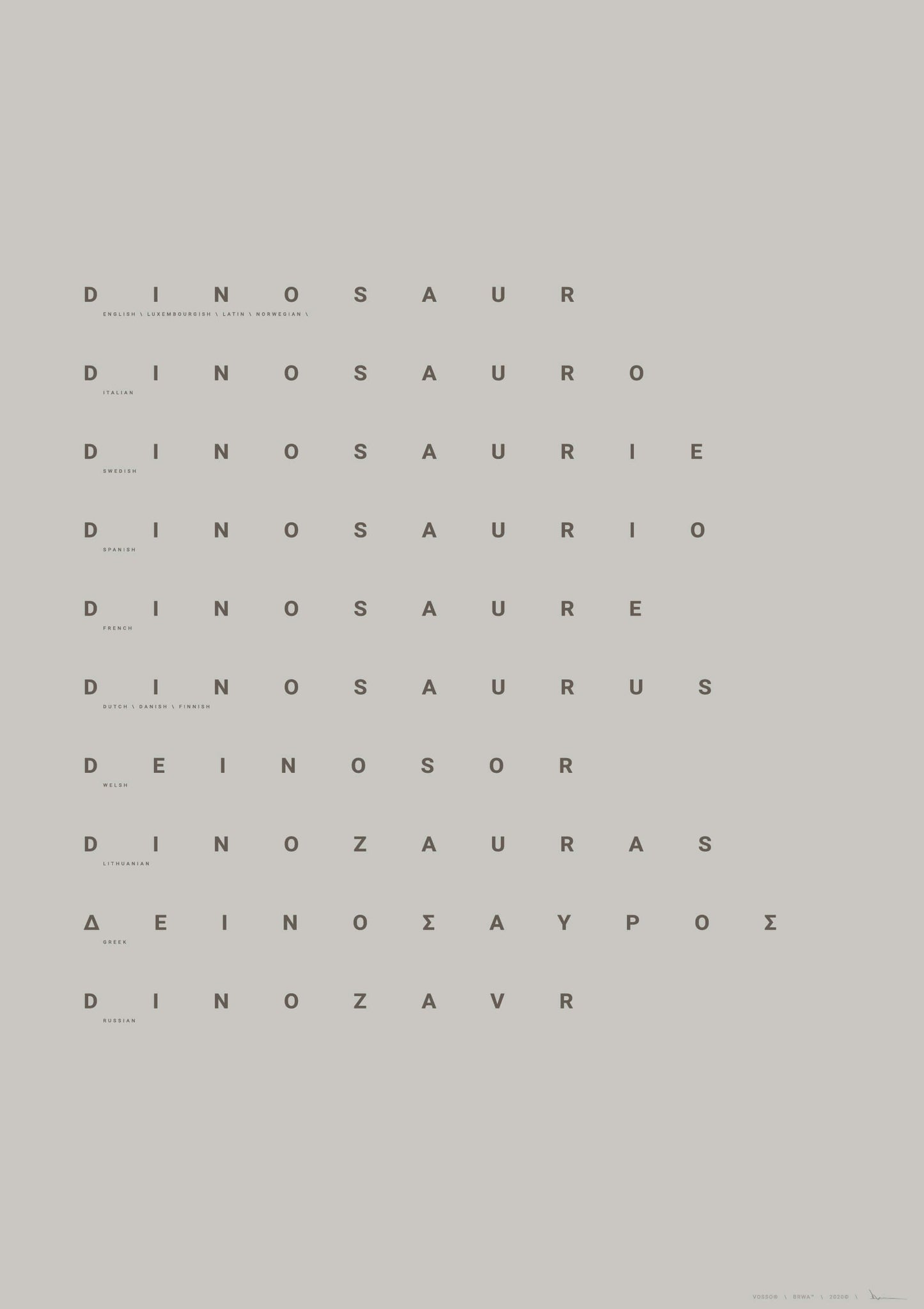 Print: Typography: Dinosaur Languages [BRWA©]