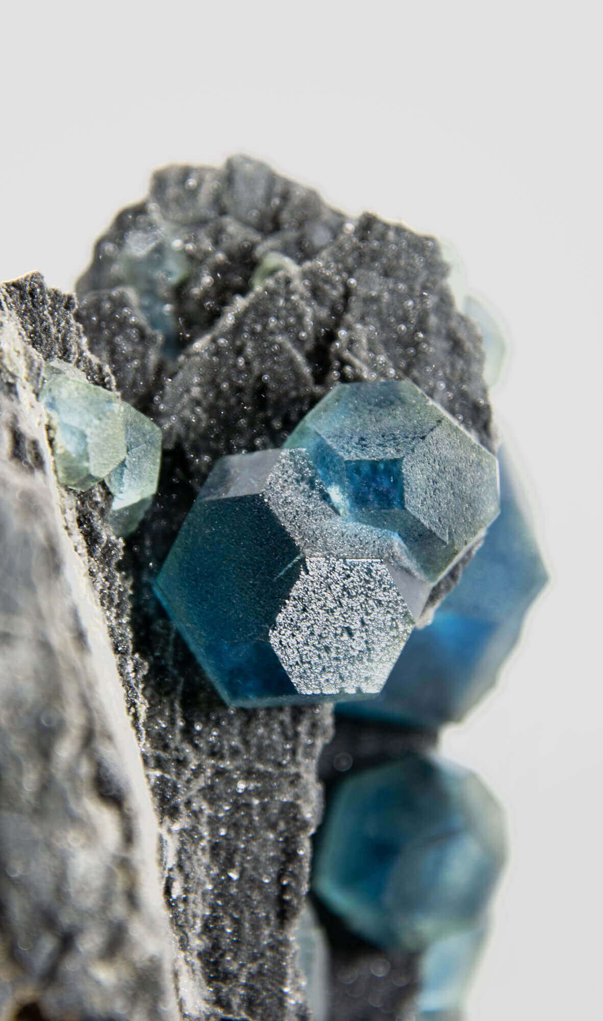 Stunning RARE Authentic Fujian Fluorite Gemstones in Original Matrix in Bronze Stand 10