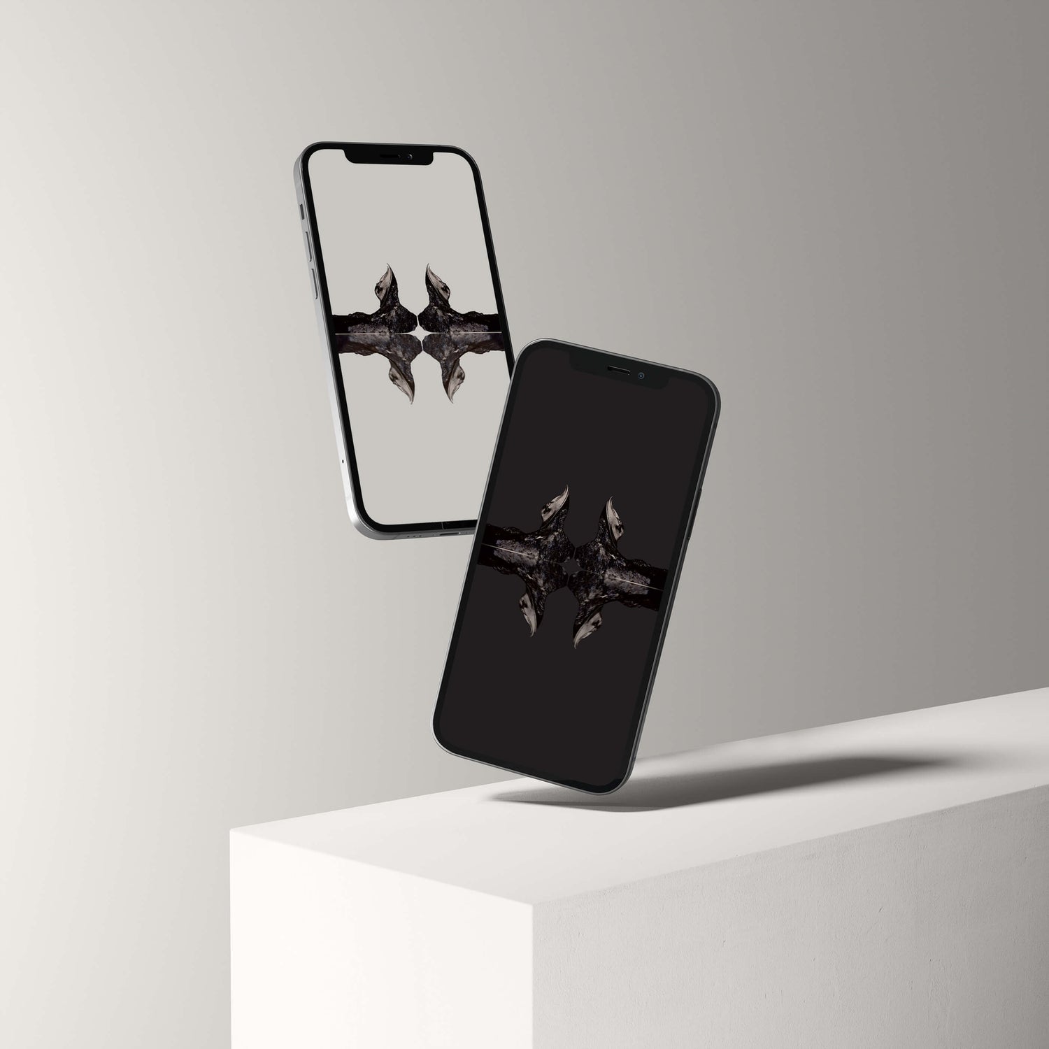 Digital Harpes Trilobite wallpaper showcased on two smartphones, designed for palaeontological enthusiasts.