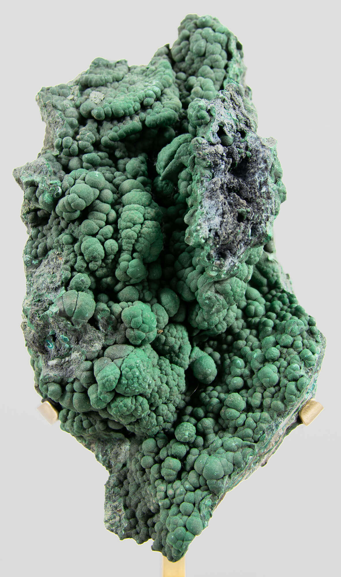 RARE Authentic Congo Natural Malachite in Brass Stand 2