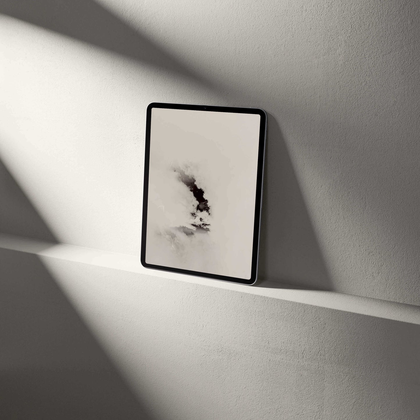 Digital Pterosaur Storm Tablet Wallpaper displayed on a tablet against a minimalist background.