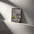Digital Amethyst Crystal tablet wallpaper displayed on a minimalist shelf, showcasing stunning mineralogical design.