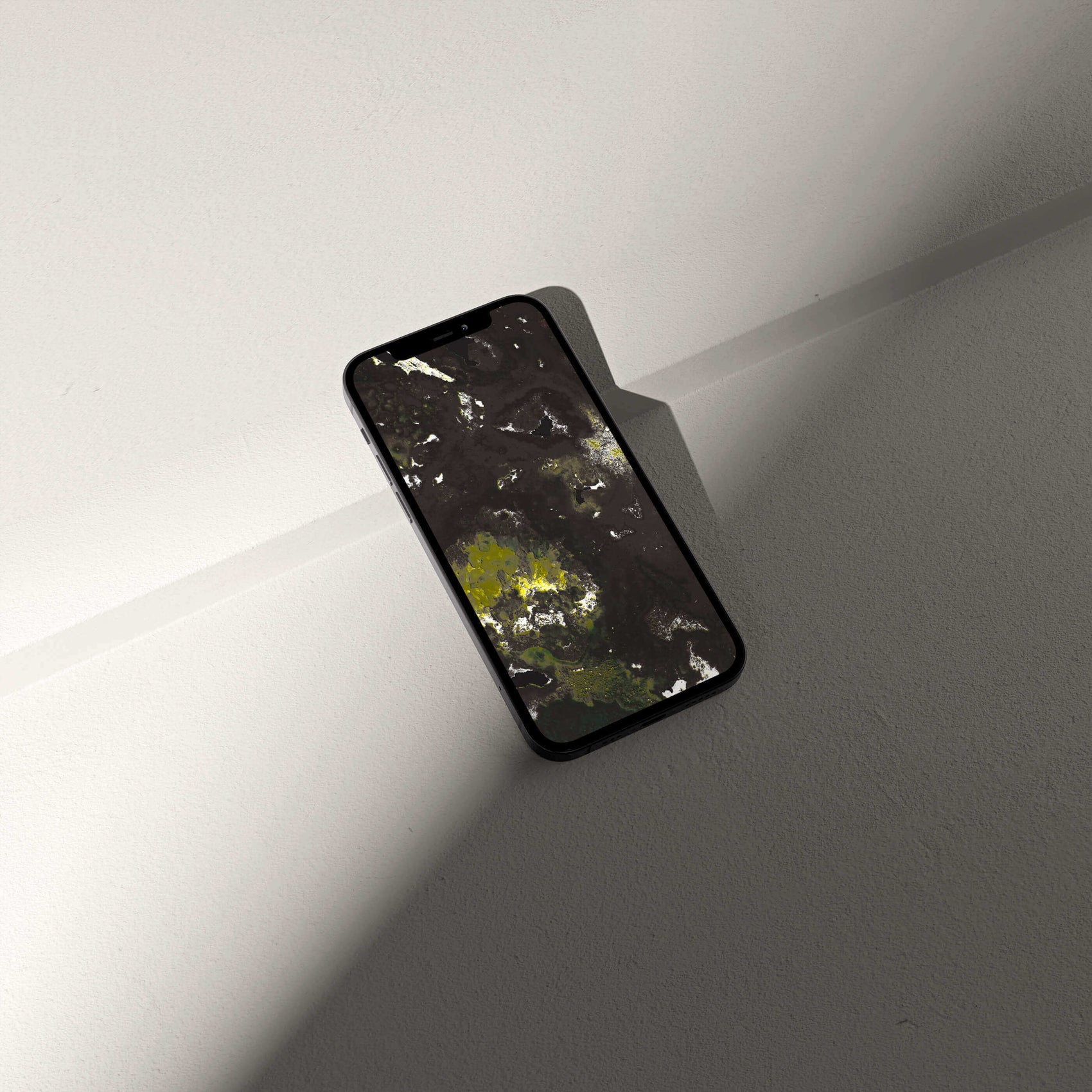 Digital amethyst crystal phone wallpaper showcasing mineralogical textures and hues on a smartphone.